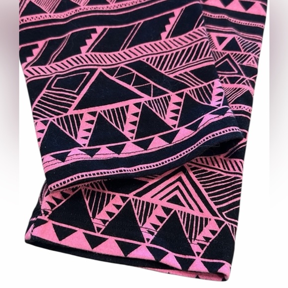 Pink Victorias Secret Leggings Size Large Geometric Print Black/Pink High Rise - Picture 9 of 13